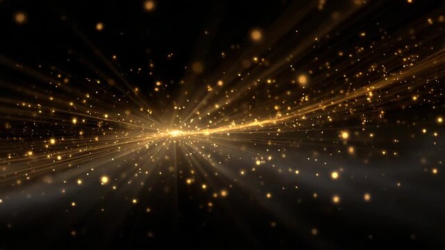 Golden particles light streaks abstract background bokeh glow energy celebration luxury award event