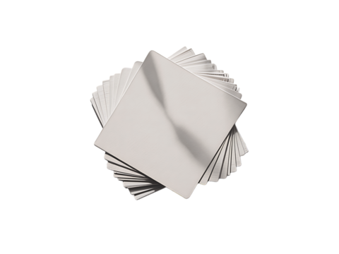 A stack of delicate white paper napkins with ruffled edges isolated on transparent background