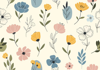 Flower samless pattern. Flower samless pattern for your wallpaper design. Vector illustration.