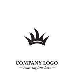 Elegant Black Crown Logo Symbol on a Clean White Background for Premium Branding Design