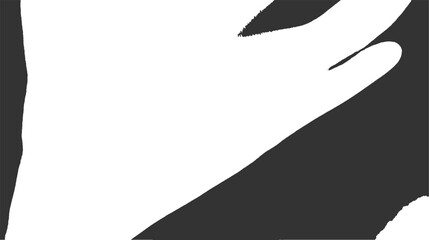 Abstract black and white graphic shape resembling a hand or wing vector