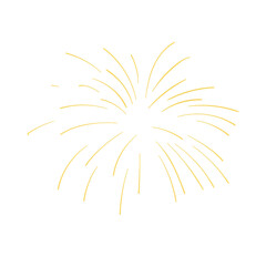 Obraz premium Golden Fireworks Burst on a Transparent Background, Celebrating the Joy of Festive Occasions and Holidays