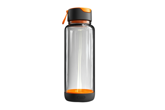 Innovative smart hydration bottle with app-enabled features isolated on transparent background