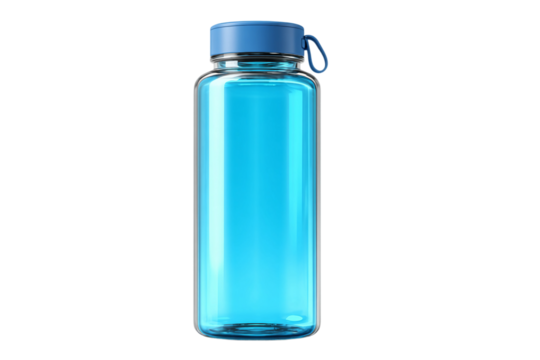 Modern smart water bottle with tracking features isolated on transparent background