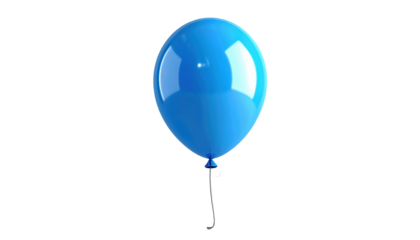 Blue Balloon On Transparent Background For Birthday Parties Celebrations And Festive Events Symbolizing Joy And Happiness In Graphic Designs