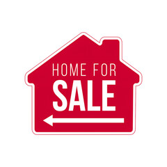 Obraz premium Home for Sale Sign with Arrow Illustration on Transparent Background Ideal for Real Estate Marketing and Property Listings