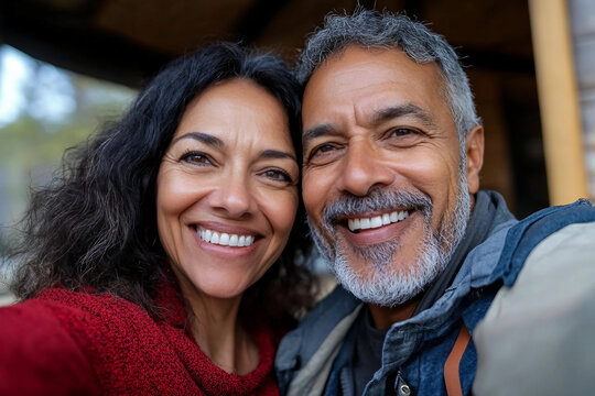 Happy young couple enjoying camping time together in nature, smiling outdoors in tent, relationship generative ai - Powered by Adobe