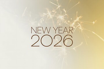 Sparkling New Year 2026 celebration design with elegant typography and festive sparklers, perfect for holiday greetings and festive promotions
