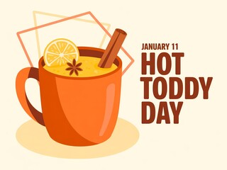 Celebrate january 11th hot toddy day with a warm and comforting beverage illustration