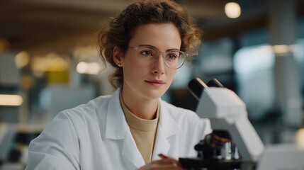 A lab technician using a digital caliper to take ultra-precise measurements of a newly 3D-printed component, numbers flashing on the display as microscopes and clean instruments frame the
