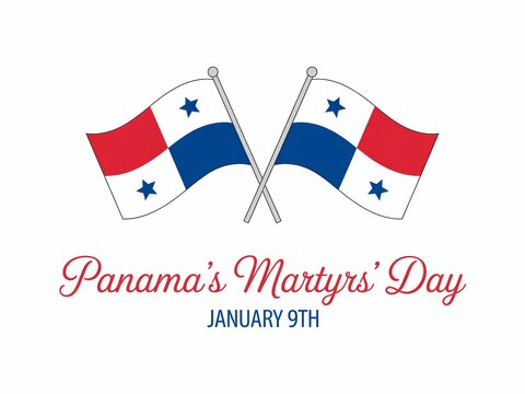 Panama s martyrs day january 9th commemoration featuring crossed national flags and elegant typography