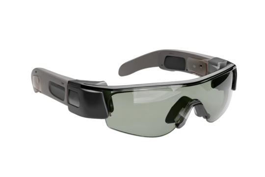 High-Tech Smart Sunglasses with Augmented Reality Display isolated on transparent background