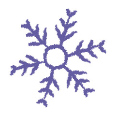 Unique purple snowflake design with intricate details ideal for winter themes and decorations