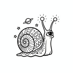black and white snail vector image
