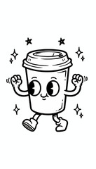 A cartoon hourglass character with antlers and a smiling face, surrounded by lightning bolts and spilling sand.