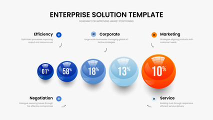 Service Forecast Five Element Infographic Presentation Design. Marketing Overview 5 Step Chart Slideshow Layout. Medical Portfolio Frame Template Vector Illustration.