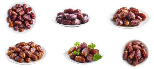 Sets of middle east date fruit isolated.