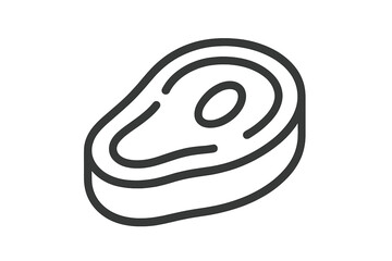Raw beef steak cut of meat, simple black and white graphic element