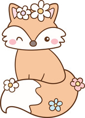 Cute deer with flower Pastel fairy garden Classroom decor