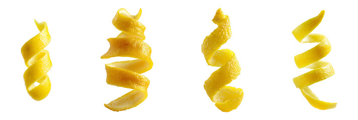 Lemon twist peel isolated.