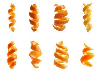 Sets of Orange peel isolated.