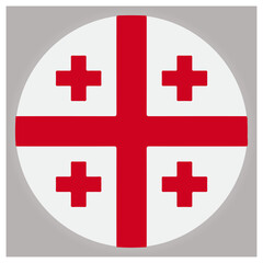 National flag of georgia country in circular shape graphic isolated on white background, Vector