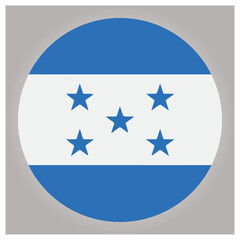Circular flag of honduras representing national identity isolated on white background, Vector