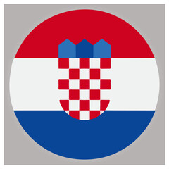 Naklejka premium Croatian national flag in a modern circular graphic design isolated on white background, Vector