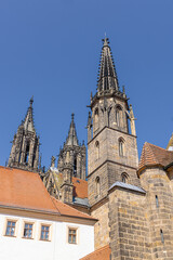 The spires of the Meissen Cathedral seen from the Cathedral Square