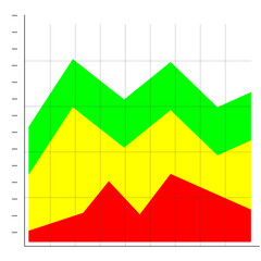 Growth and Insights: A colorful stacked area chart, showcasing trends and data visualization against a grid background.