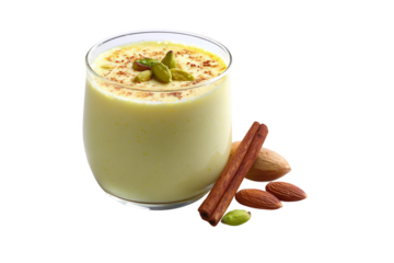 Refreshing thandai drink splash isolated on transparent background
