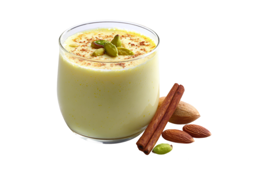 Refreshing thandai drink splash isolated on transparent background