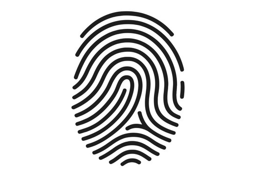 Black and white biometric fingerprint pattern for security and identification