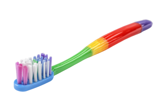 Soft bristle toothbrush for gentle cleaning isolated on transparent background