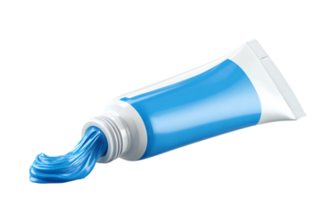 Gel toothpaste for strong and healthy teeth isolated on transparent background