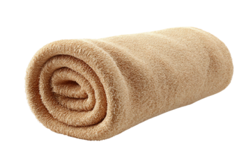 Eco-friendly organic cotton towel isolated on transparent background