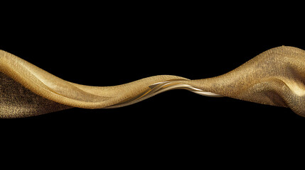 Golden textured fluid wave abstract design element luxury art