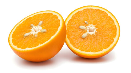 fresh slice of orange isolated on white background