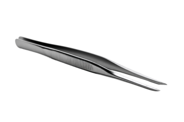 Durable tweezers with ergonomic design isolated on transparent background