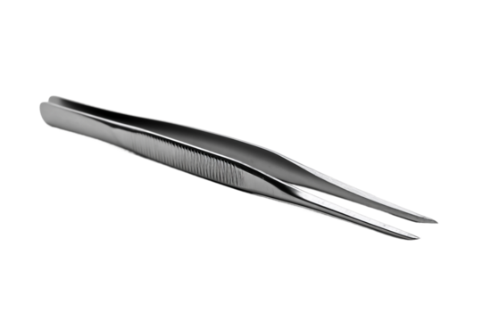 Durable tweezers with ergonomic design isolated on transparent background
