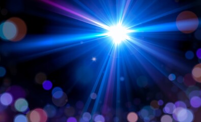 Blue light flare prism rainbow flares overlay effect on black background light crossing crystals prismatic sun catcher reflections rays abstract blurred colourful lens flare bokeh on d generative ai c