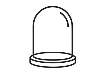 Minimalist glass dome display cloche on a round pedestal base for decoration or preservation