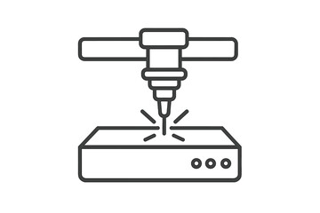 Automated industrial laser cutting machine tool processing material surface