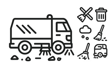 Street cleaning truck, sanitation service vehicle, and maintenance equipment