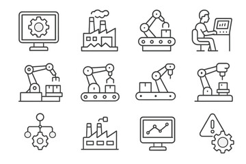 Modern industrial automation and robotics technology in smart factory production