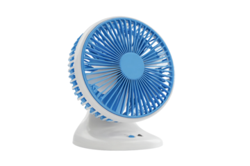 Compact USB fan with quiet operation isolated on transparent background