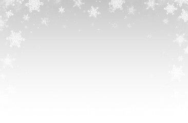 Christmas Winter Snowfall Overlay with Falling Snowflakes, Ice Elements and Holiday Vector Background