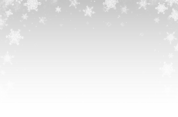 Christmas Winter Snowfall Overlay with Falling Snowflakes, Ice Elements and Holiday Vector Background