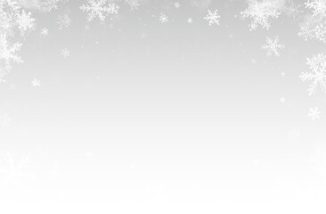 Vector Winter Snow Overlay with Snowflakes, Ice, Cold Frost Effect and December Holiday Glow