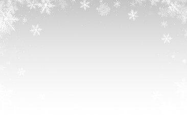 Transparent Winter Snow Overlay with Snowflakes, Holiday Decorations and Frosty Vector Background